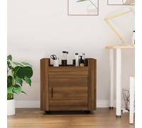 (Brown oak) vidaXL Desk Trolley Engineered Wood Office Under Storage Trolley Multi Colours