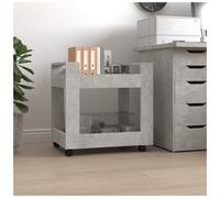 Desk trolley concrete grey 60x45x60cm engineered wood mobile indoor cart sturdy.