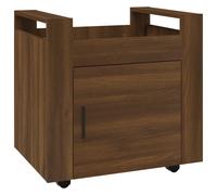 Desk Trolley Brown Oak 60x45x60 cm Engineered Wood Mobile Storage Unit 4 Casters