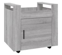 Desk Trolley Grey Sonoma 60x45x60 cm Engineered Wood Mobile Storage Unit w/ Door
