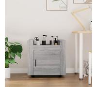 Desk Trolley Grey Sonoma 60x45x60 cm Engineered Wood Mobile Storage Unit w/ Door