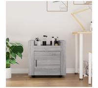 Desk Trolley Grey Sonoma 60x45x60cm Engineered Wood Mobile Office Storage Small