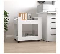 Desk Trolley White 60x45x60 cm Engineered Wood Mobile Storage with Wheels Home