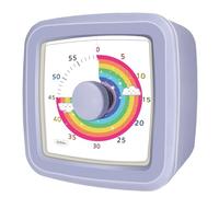 Desk Visual Timer for Kids - 60 Minute Silent Countdown Cube Timer with Rainbow Cloud Pattern, Small Plastic Kitchen Timers for Cooking, Gift Timers for Classroom Must Haves Toddler, Purple