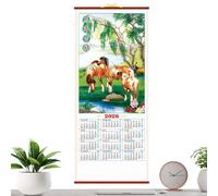 Desk Wall Calendar | Monthly Hanging Paper Planner - Traditional Chinese Year Of The Horse Wall Calendar - For Office, Class, Family, Dorm, Home, Plan