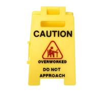 Desk Warning Small Table Warning Sign as Decoration - Humorous 3D Print Decorative Board for and Home
