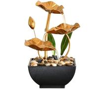 Desk Water Fountain, Circulating Flows Mini Water Fountain with Pebble Decor for Relaxation, USB Mini Waterfall for Home Office TabletopDesk