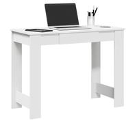 Desk White 100x45x75 cm Engineered Wood Writing Table with Storage Modern Homes