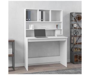 Desk White 102x45x148cm Engineered Wood Compact Storage Shelves Wall-Secured CE