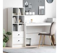vidaXL Desk with Drawer with Shelf with Storage 2 pcs White