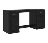 vidaXL Desk with Cabinet Black Oak 154.5 x 50 x 75 cm Engineered Wood