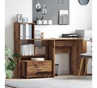 vidaXL Desk with Drawer Old Wood 131.5 x 50 x 106.5 cm Engineered Wood