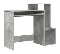vidaXL Grey Computer Desk Concrete Grey Chipboard with Concrete Look Medium