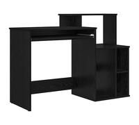 Desk Black Oak 120.5x44x88.5cm Engineered Wood with Drawer & 2 Modern Shelves