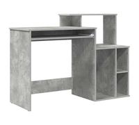vidaXL Desk with Storage with Shelf Concrete grey 120.5 x 44 x 88.5 cm, Home Office, Modern Rectangular Desk with Storage, Elegant Workspace Furniture for Efficient Study and Organizational Needs