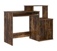 Desk Smoked Oak 120.5x44x88.5cm Engineered Wood Minimalist Storage Shelf Compact