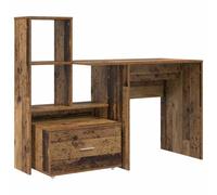 vidaXL Desk with Drawer Old Wood 131.5 x 50 x 106.5 cm Engineered Wood