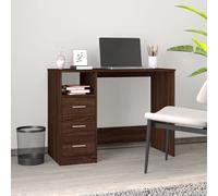 Desk with Drawers Brown Oak 102x50x76 cm Engineered Wood Berkfield Home Brown One Size