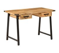 Desk with Drawers Writing Computer Solid Wood Mango and Iron vidaXL