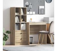 Desk with Highboard 115.5x50x127cm Sonoma Oak Engineered Wood 2 Drawers Durable