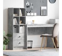 vidaXL Desk Concrete Grey 145.5 x 40 x 127 cm 2 pcs, Grey