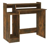 Desk with LED Lights Computer Table Study Writing Desk Engineered Wood vidaXL