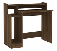 Desk with LED Lights Computer Table Study Writing Desk Engineered Wood vidaXL