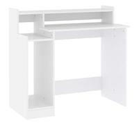 Desk with LED Lights Computer Table Study Writing Desk Engineered Wood vidaXL