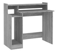 Desk with LED Lights Computer Table Study Writing Desk Engineered Wood vidaXL
