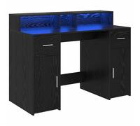 Desk with LED Lights Writing Table Study Working Table Engineered Wood vidaXL