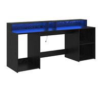 Desk with LED Lights Writing Table Study Working Table Engineered Wood vidaXL