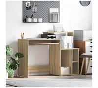 Desk with Shelf Sonoma Oak 120.5x44x88.5cm Engineered Wood Storage Minimalist UK