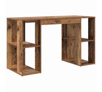 Desk with Shelf with Storage Engineered Wood Computer Home Office Table vidaXL