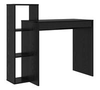 vidaXL Desk with Shelf Black Oak 100 x 40 x 90 cm Engineered Wood
