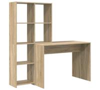 vidaXL Desk Grey Sonoma Engineered Wood 138.5 x 55 x 143 cm, Grey