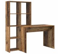 Desk with Shelf with Storage Engineered Wood Home Office Study Desks vidaXL