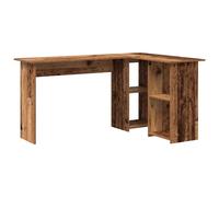 Desk with Shelf with Storage Engineered Wood Modern Corner Home Office vidaXL
