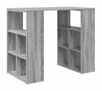 vidaXL Desk with Shelf Grey 90 x 50 x 75 cm Engineered Wood, Home Office, Modern Rectangular Desk, Compact Writing Table, Functional Surface, Engineered Wood Workspace Solution