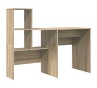 Desk with Shelf with Storage Engineered Wood Office Modern Table Home vidaXL