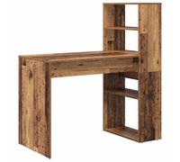 Study Desk 113x54x120cm Old Wood Engineered Wood 2 Shelves Minimalist Workspace