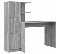 vidaXL Desk 2 pcs Grey Sonoma
