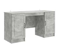 Desk High-Gloss White 142.5x50x75cm Engineered Wood 4-Shelf Storage Compact Slim