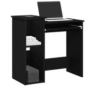Desk with Shelves Black 84x40x78cm Engineered Wood Compact Home Office Storage