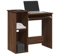 Desk with Shelves Brown Oak 84x40x78cm Engineered Wood Compact Home Office Pro