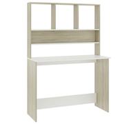 Desk with Shelves Chipboard Computer Workstation Desk Multi Colours vidaXL