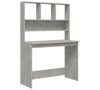 Desk with Shelves Concrete Grey Engineered Wood Writing Standing vidaXL