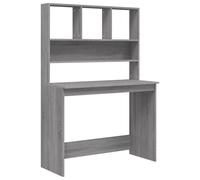 (grey sonoma) vidaXL Desk with Shelves Standing Desk Study Writing Table Engineered Wood