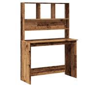 (old wood) vidaXL Desk with Shelves Standing Desk Study Writing Table Engineered Wood