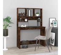 Desk with Shelves Smoked Oak 102x45x148 cm Engineered Wood Berkfield Home Brown One Size