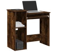 Desk with Shelves Smoked Oak 84x40x78cm Engineered Wood Compact Office for Home